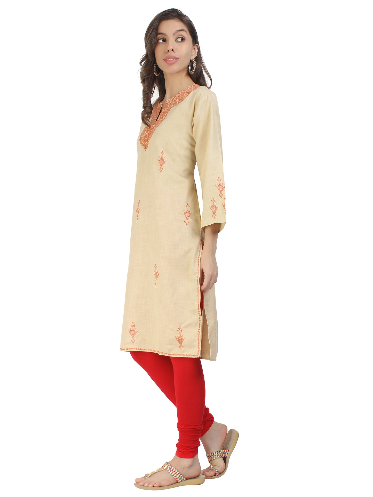Kashmir Gallery Kashmiri Kurti for Women Cotton Kurti with Embroidery Long A Line Kurtis