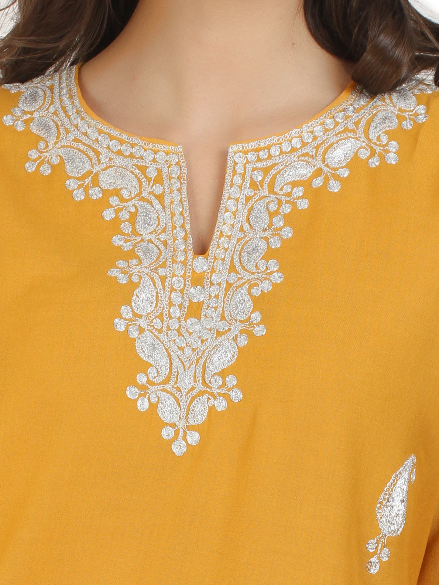 Kashmir Gallery Kashmiri Kurti for Women Cotton Kurti with Embroidery Long A Line Kurtis