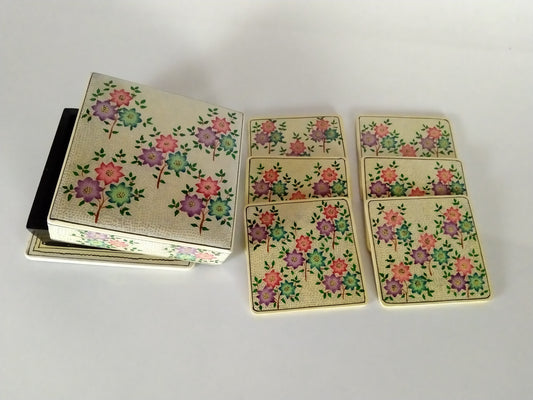 Kashmir Gallery Wooden square coaster setr Decorative Item Painted with Kashmiri Hand Embrodery