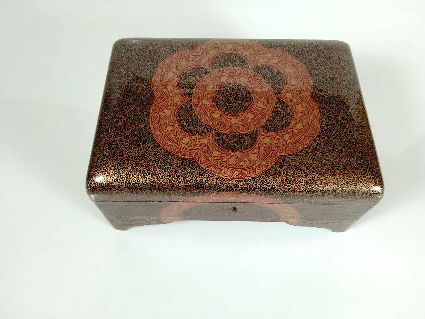 Kashmir Gallery Wooden jewellery boxDecorative Item Painted with Kashmiri Hand Embroidery- (Copy)