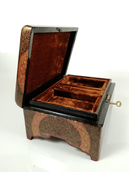 Kashmir Gallery Wooden jewellery boxDecorative Item Painted with Kashmiri Hand Embroidery- (Copy)