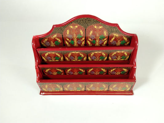 Kashmir Gallery - Paper Mache Letter Rack Painted with Embroidery