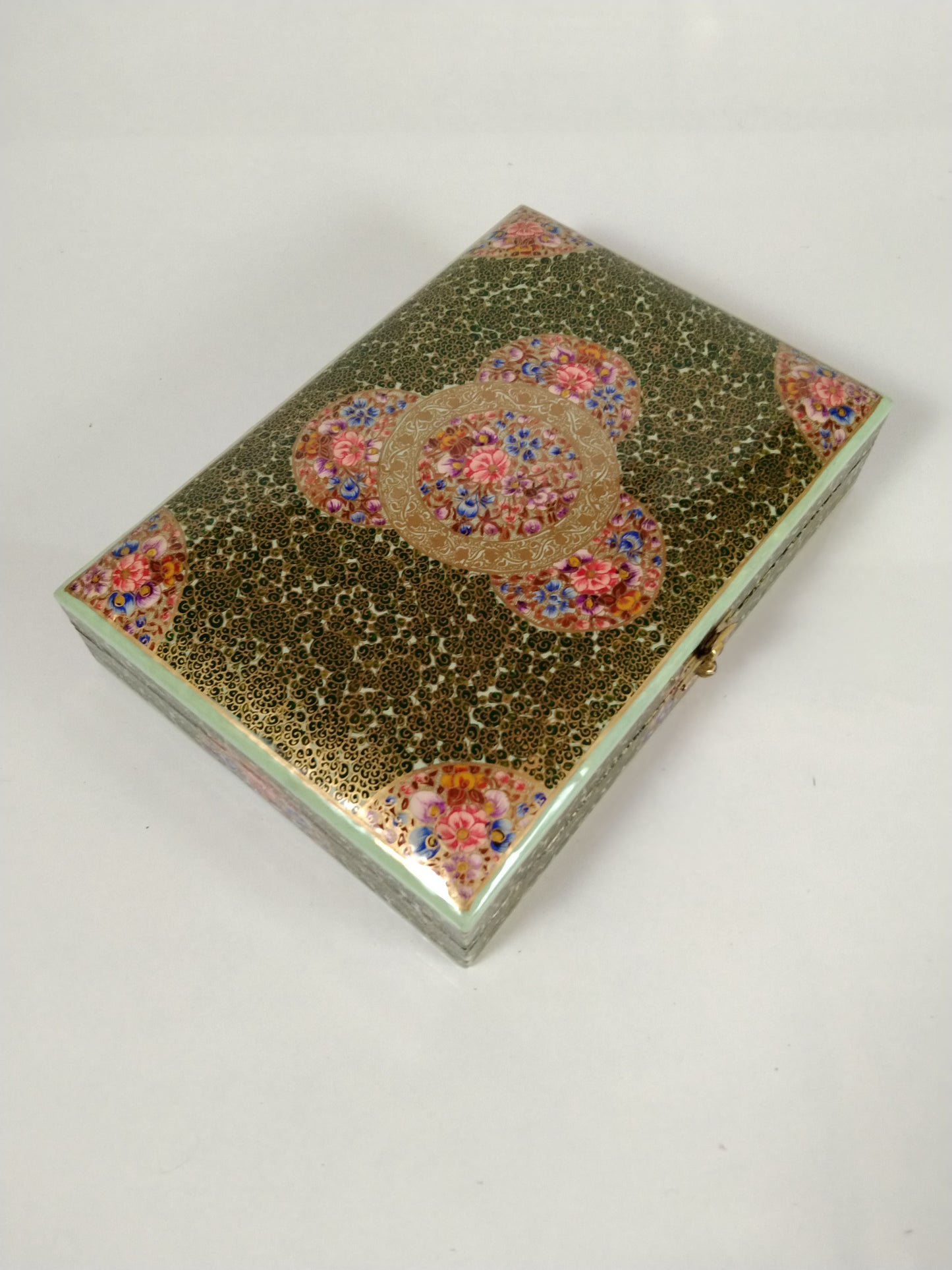 Kashmiri Paper Mache handicrafts10 inch Wooden Jewelry Box