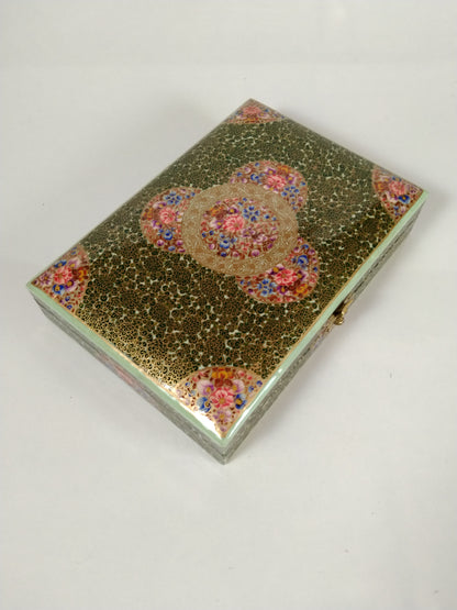 Kashmiri Paper Mache handicrafts10 inch Wooden Jewelry Box