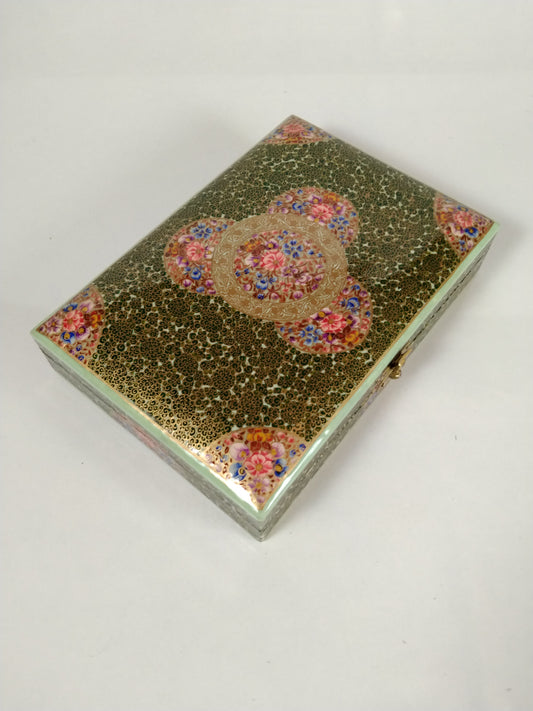 Kashmiri Paper Mache handicrafts10 inch Wooden Jewelry Box