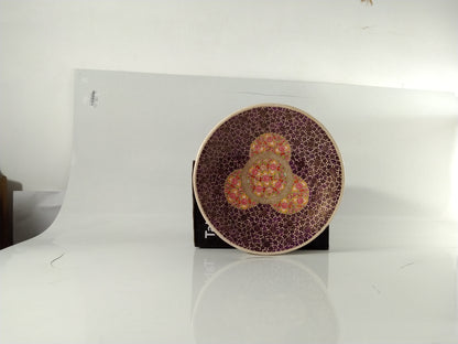 Kashmiri Paper Mache Wooden Wall Hanging Wall Décor for Bed Room Drawing Room Unique Product 16 Inches Diameter with Charming Hand Embroidery