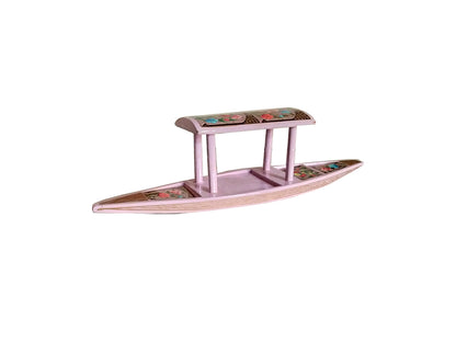 Kashmiri Paper Mache Shikara House (Boat) Handcraft Painted with Charming Embroidery Floral Design for Home