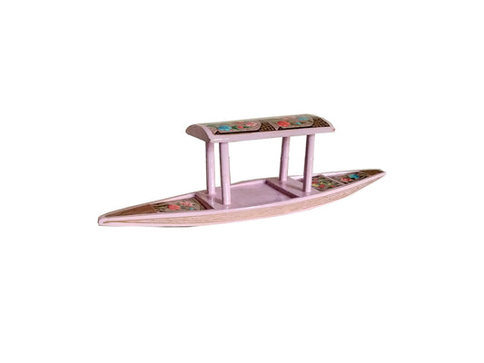 Kashmiri Paper Mache Shikara House (Boat) Handcraft Painted with Charming Embroidery Floral Design for Home