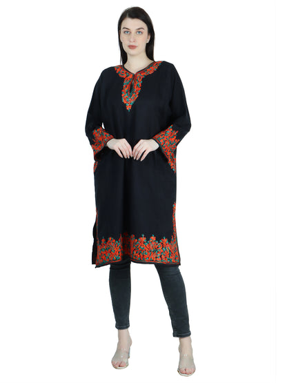 Kashmir Gallery Woolen Women Kurtis Woolen Pheran with Unique Kashmiri Charming Embroidery (Copy)