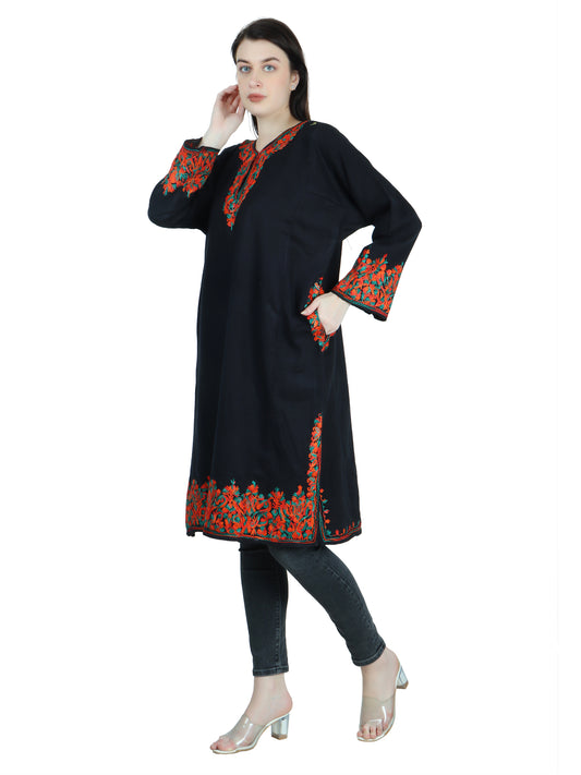 Kashmir Gallery Woolen Women Kurtis Woolen Pheran with Unique Kashmiri Charming Embroidery (Copy)
