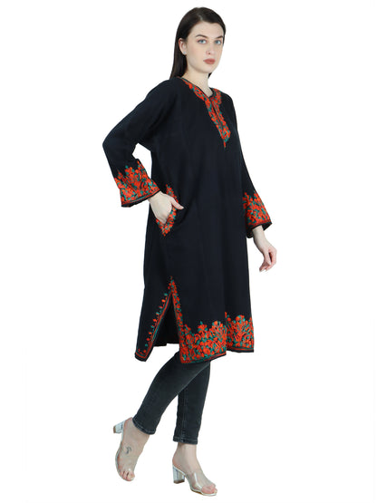 Kashmir Gallery Woolen Women Kurtis Woolen Pheran with Unique Kashmiri Charming Embroidery (Copy)