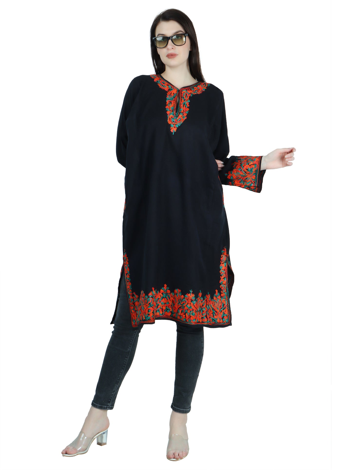 Kashmir Gallery Woolen Women Kurtis Woolen Pheran with Unique Kashmiri Charming Embroidery (Copy)