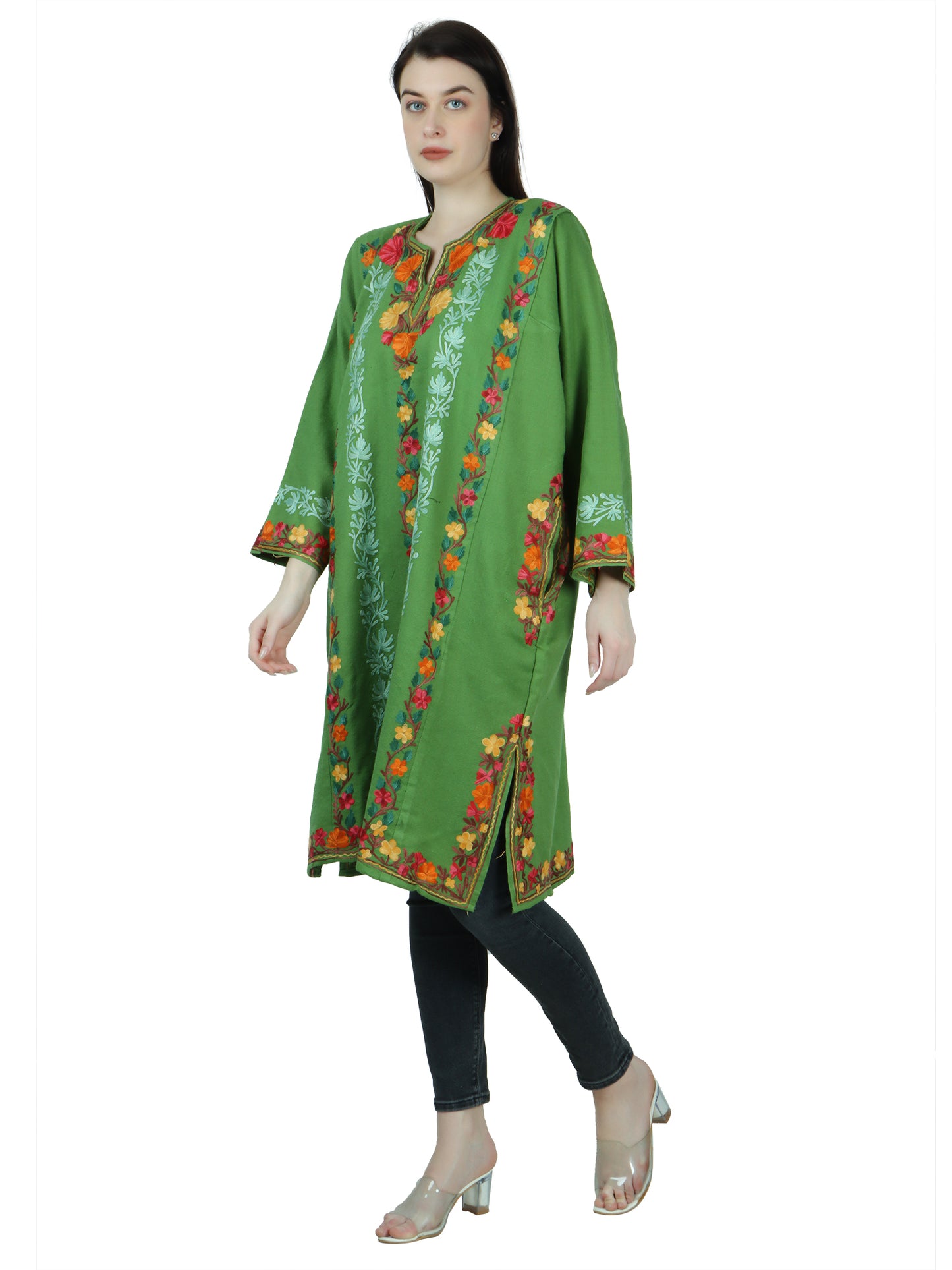 Kashmiri Woolen Pheran with Traditional Embroidery