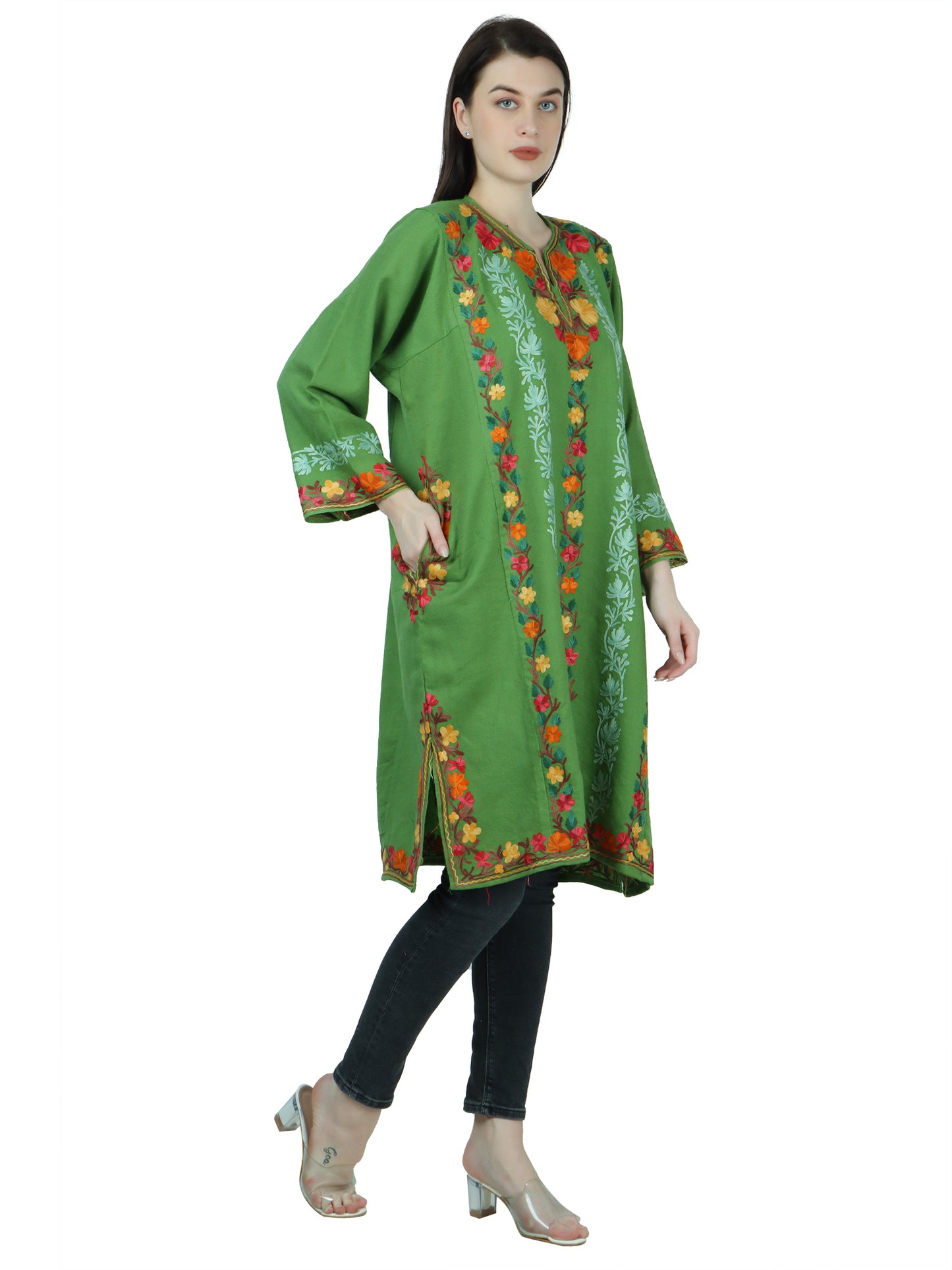 Kashmiri Woolen Pheran with Traditional Embroidery