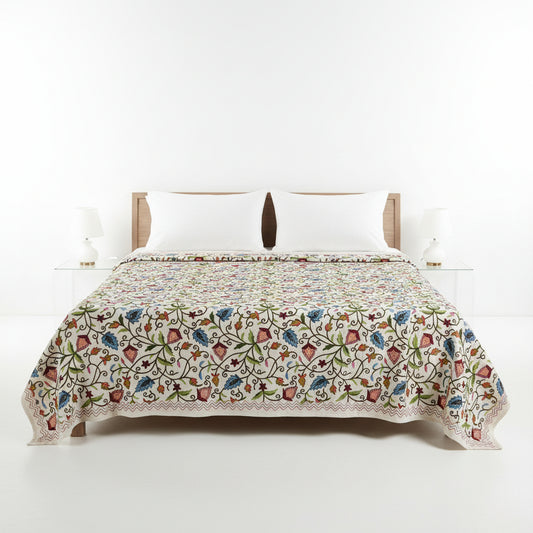 Cotton Sofa Double Bed Cover Multipurpose Through Sofa Cover - 7 ft Width | 9 ft Height