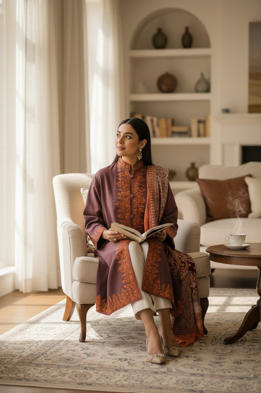 Women’s Woolen Long Coat – Elegant Winter Wear - Grey