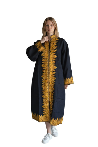 Women’s Woolen Long Coat – Elegant Winter Wear - Blue