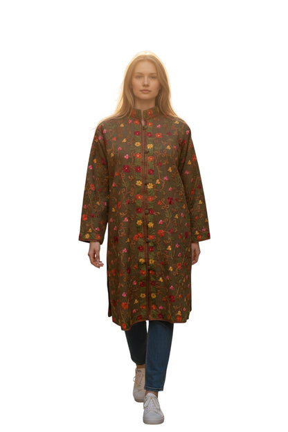 Women’s Woolen Long Coat – Elegant Winter Wear - Grey