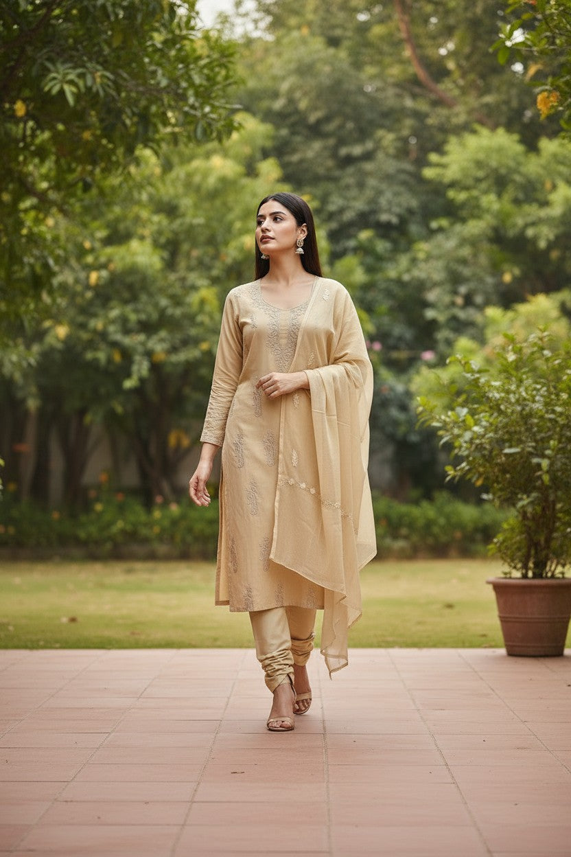 Women Cotton Suits with Kashmiri Embroidery Unstitched Dress Material Salwar Suits