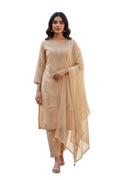 Women Cotton Suits with Kashmiri Embroidery Unstitched Dress Material Salwar Suits