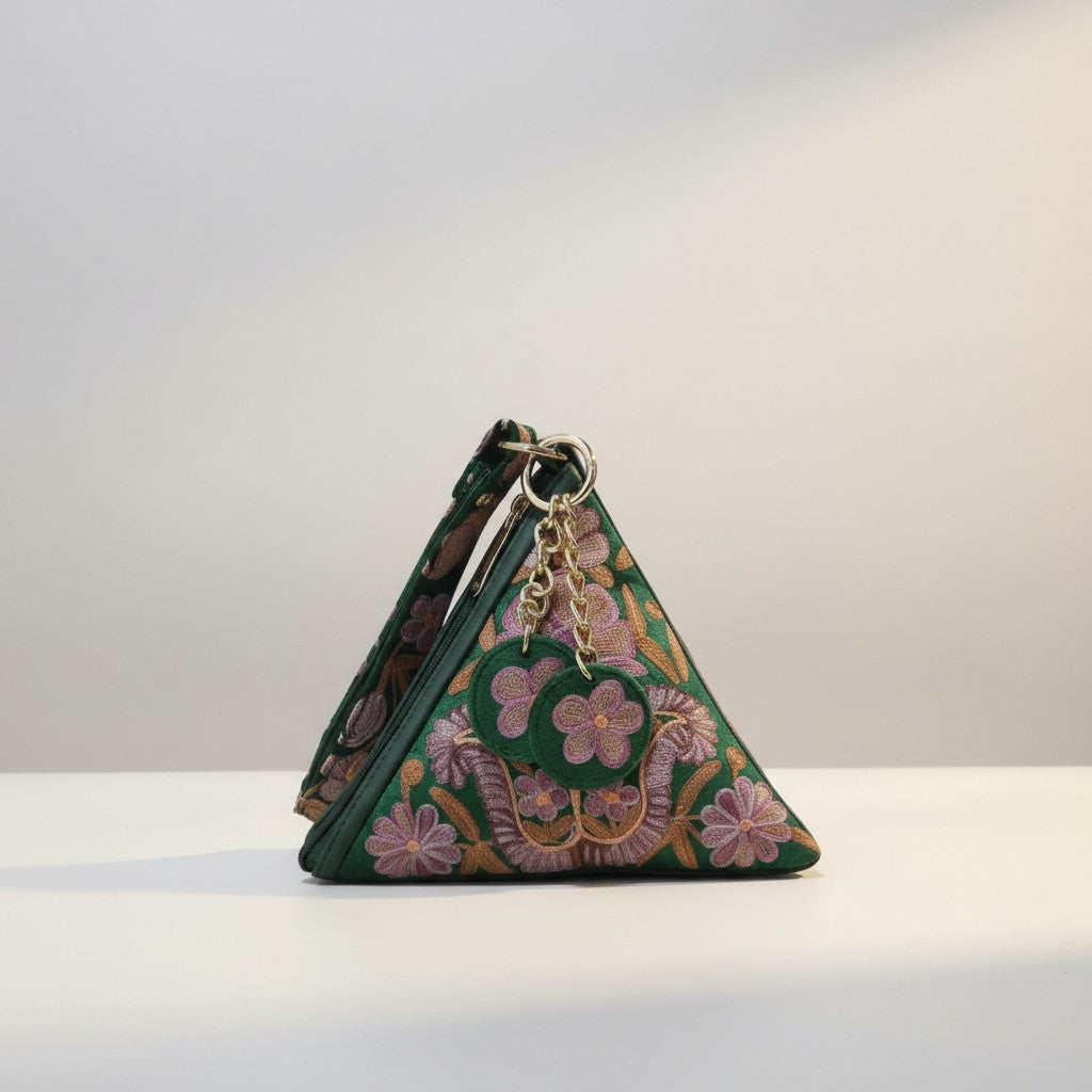 Women potli hand Bags With Kashmiri Embroidery (Green)