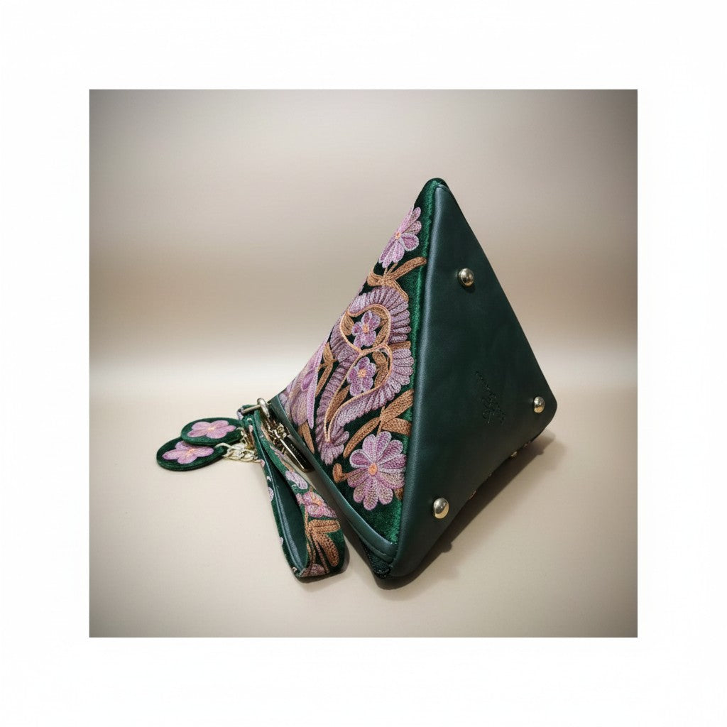 Women potli hand Bags With Kashmiri Embroidery (Green)