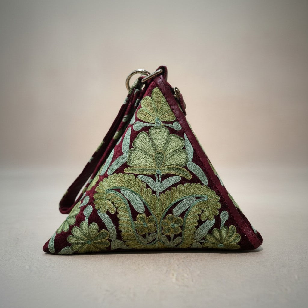 Women potli hand Bags With Kashmiri Embroidery (Maroon)