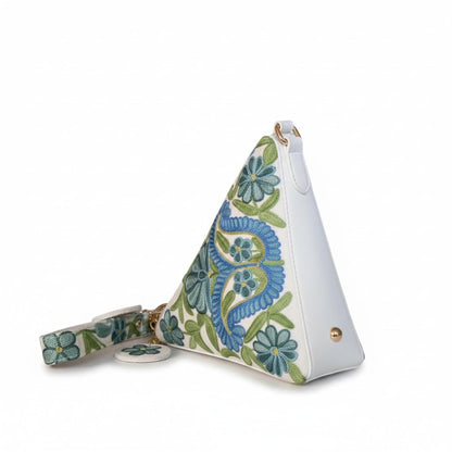 Women potli hand Bags With Kashmiri Embroidery (White)