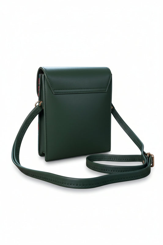 Women mobile Bags With Gorgeous Kashmiri Embroidery - Green