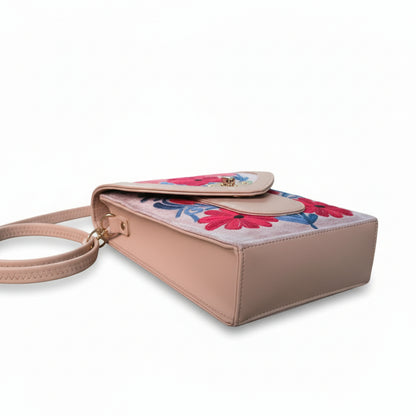 Women mobile Bags With Gorgeous Kashmiri Embroidery - Grey