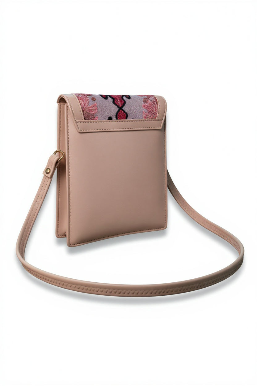 Women mobile Bags With Gorgeous Kashmiri Embroidery - Silver-2