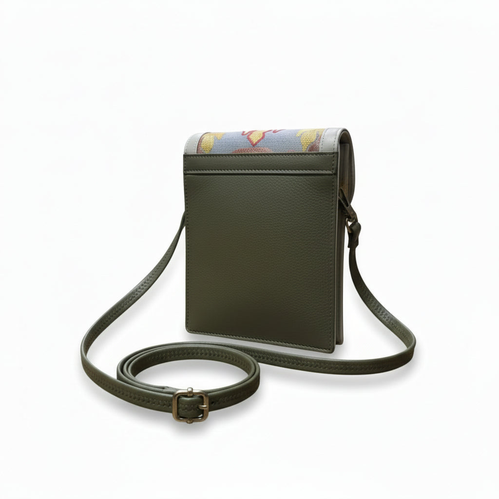 Women mobile Bags With Gorgeous Kashmiri Embroidery - Silver