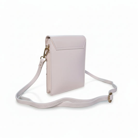 Women mobile Bags With Gorgeous Kashmiri Embroidery - White