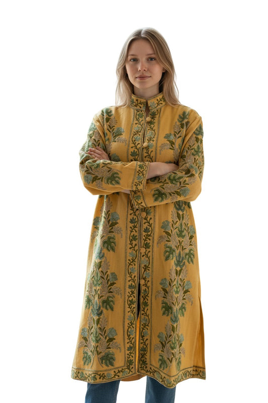 Women’s Woolen Long Coat – Elegant Winter Wear - Beige