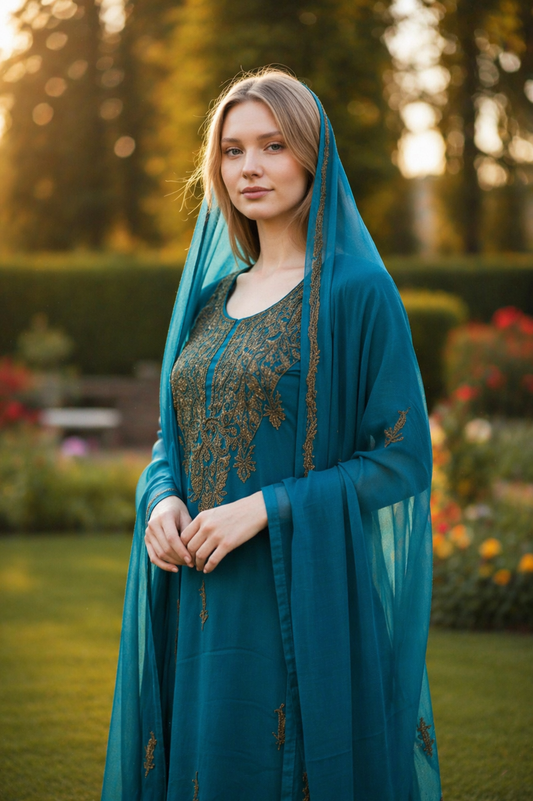 Women Cotton Suits with Kashmiri Embroidery Salwar Suits - Blue