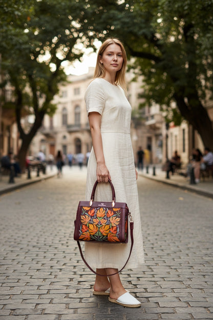 Women Hand Bag | Sling | With Kashmiri Embroidery - Maroon