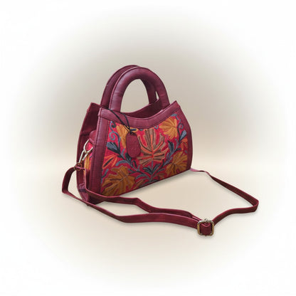Women Hand Bag | Sling | With Kashmiri Embroidery - Maroon