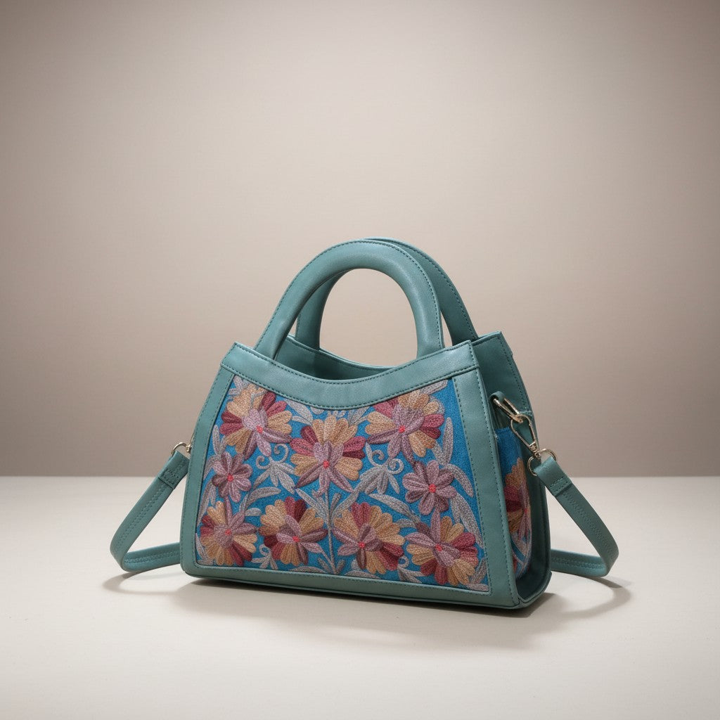 Women Hand Bag | Sling | With Kashmiri Embroidery - Blue