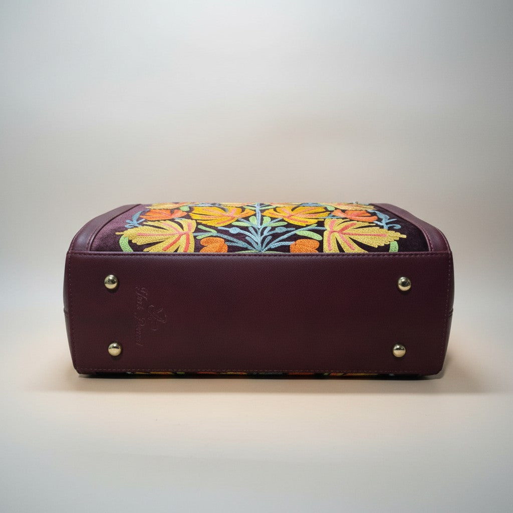 Women Hand Bag | Sling | With Kashmiri Embroidery - Maroon