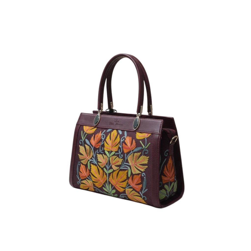 Women Hand Bag | Sling | With Kashmiri Embroidery - Maroon