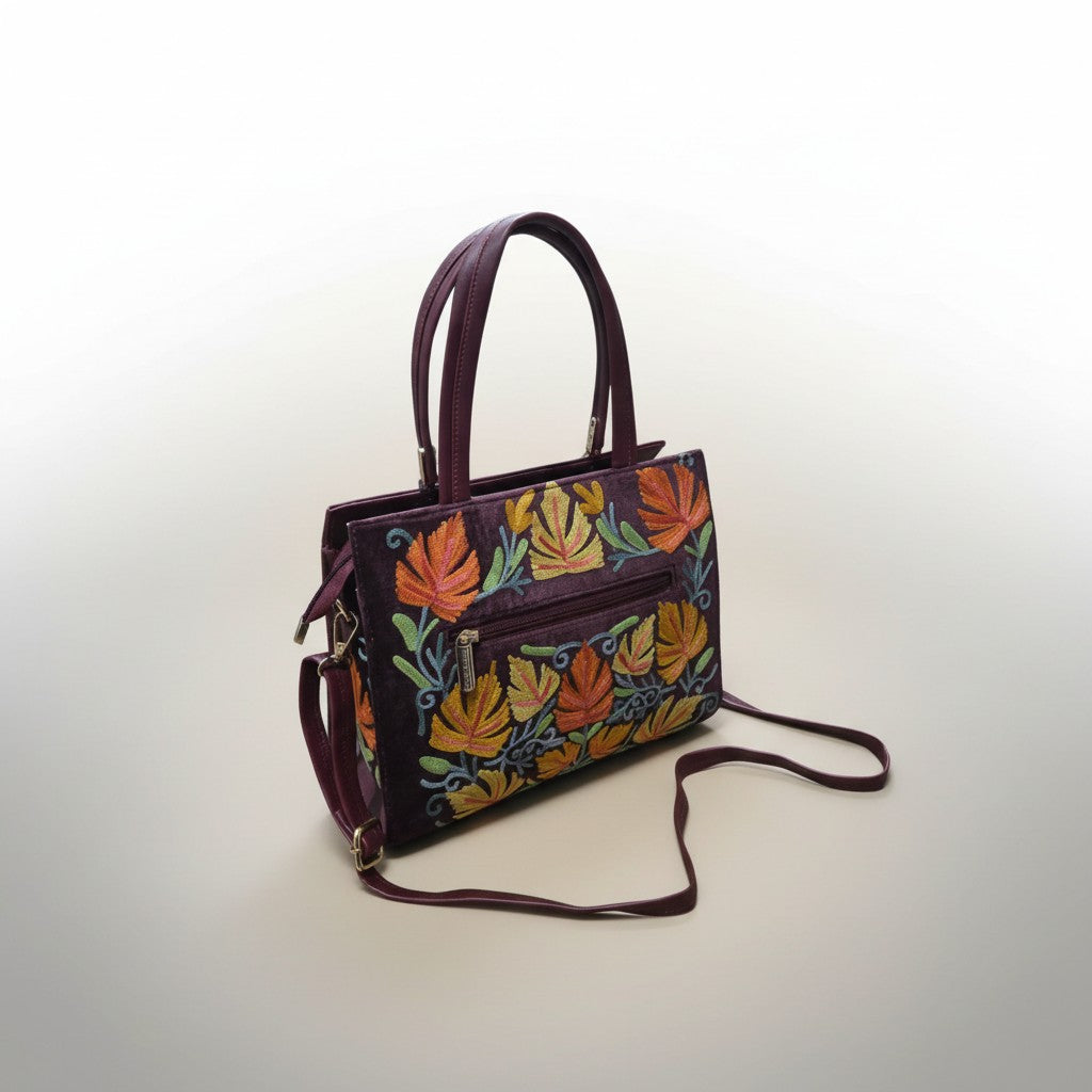Women Hand Bag | Sling | With Kashmiri Embroidery - Maroon