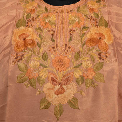 Kashmiri Kurti for Women Silk Kurti with Embroidery - Golden