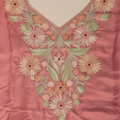 Kashmiri Kurti for Women Silk Kurti with Embroidery - Pink