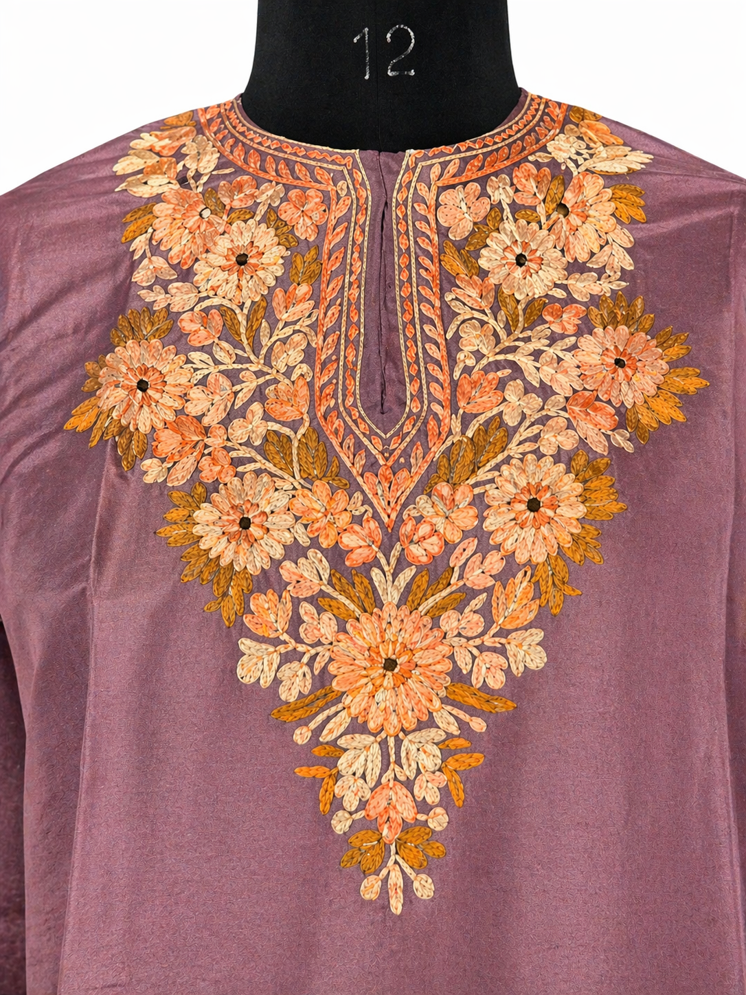 Kashmiri Kurti for Women Silk Kurti with Embroidery - Purple-2