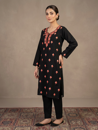Kashmiri Cotton Co ord set Kurta Set for women (Medium | Black)