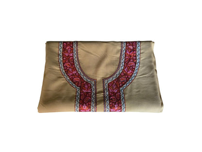 Women Cotton Suits with Kashmiri Hand Sozni Embroidery Two Piece Suit - Beige