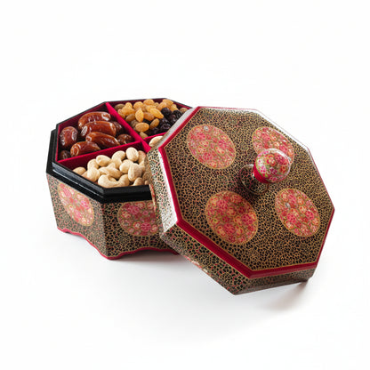 Handcrafted Kashmiri Paper Mache Wooden Dry Fruit Treasure Box