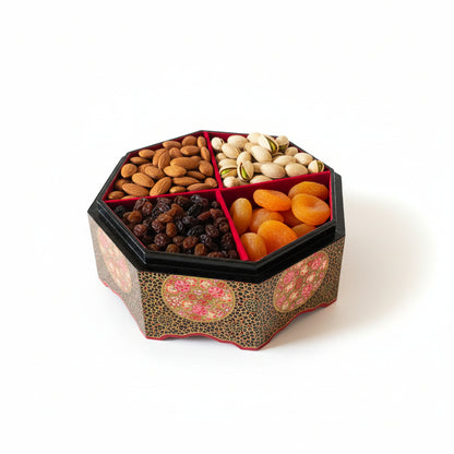 Handcrafted Kashmiri Paper Mache Wooden Dry Fruit Treasure Box