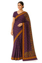 Women's Silk Sarees Embroidered with Kashmiri Aari work | Stylish Saree with Unstitched Blouse Pieces. - Purple