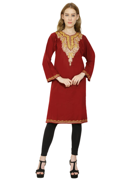Kashmir Gallery Woolen Women Kurtis Woolen Pheran with Unique Kashmiri Charming Embroidery for Women
